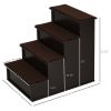 Pet Stairs, Pet Steps with Cushioned Removable Covering, for Small Dogs and Cats Up To 22 Lbs., Brown
