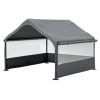 Extra Large Outdoor Dog House Tent with 3-Sided Mesh Windows, Breathable Sun Rain Cover Pet Shelter with Canopy and Ground Stakes for Dogs, Cats