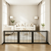 3 Panel Wood Fence for Dogs Folding Adjustable Free Standing Pet Barrier Pet Safety Yard Fence Dog Play Area Divider