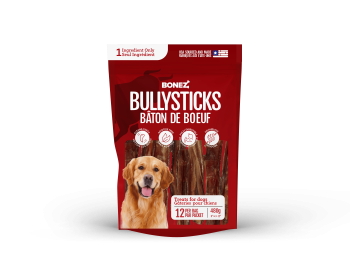 Bonez, Standard Bully Sticks, 6 or 12 Sticks, 6 or 10 Inch (Pack Quantity: 6, size: 6 Inch)